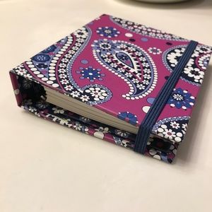 Vera Bradley Paisley Blue White Purple Pink Elephant Notepad with Elastic Close